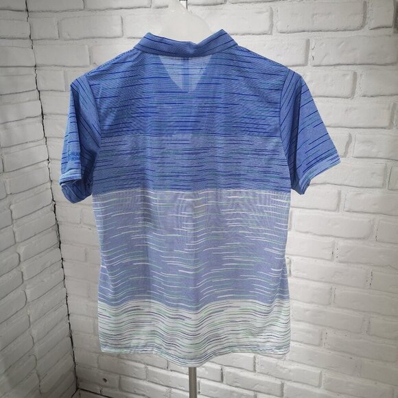 NWT Antigua Blue Green & Purple Striped Ladies Size Large Straight Fit Polo - Picture 2 of 13